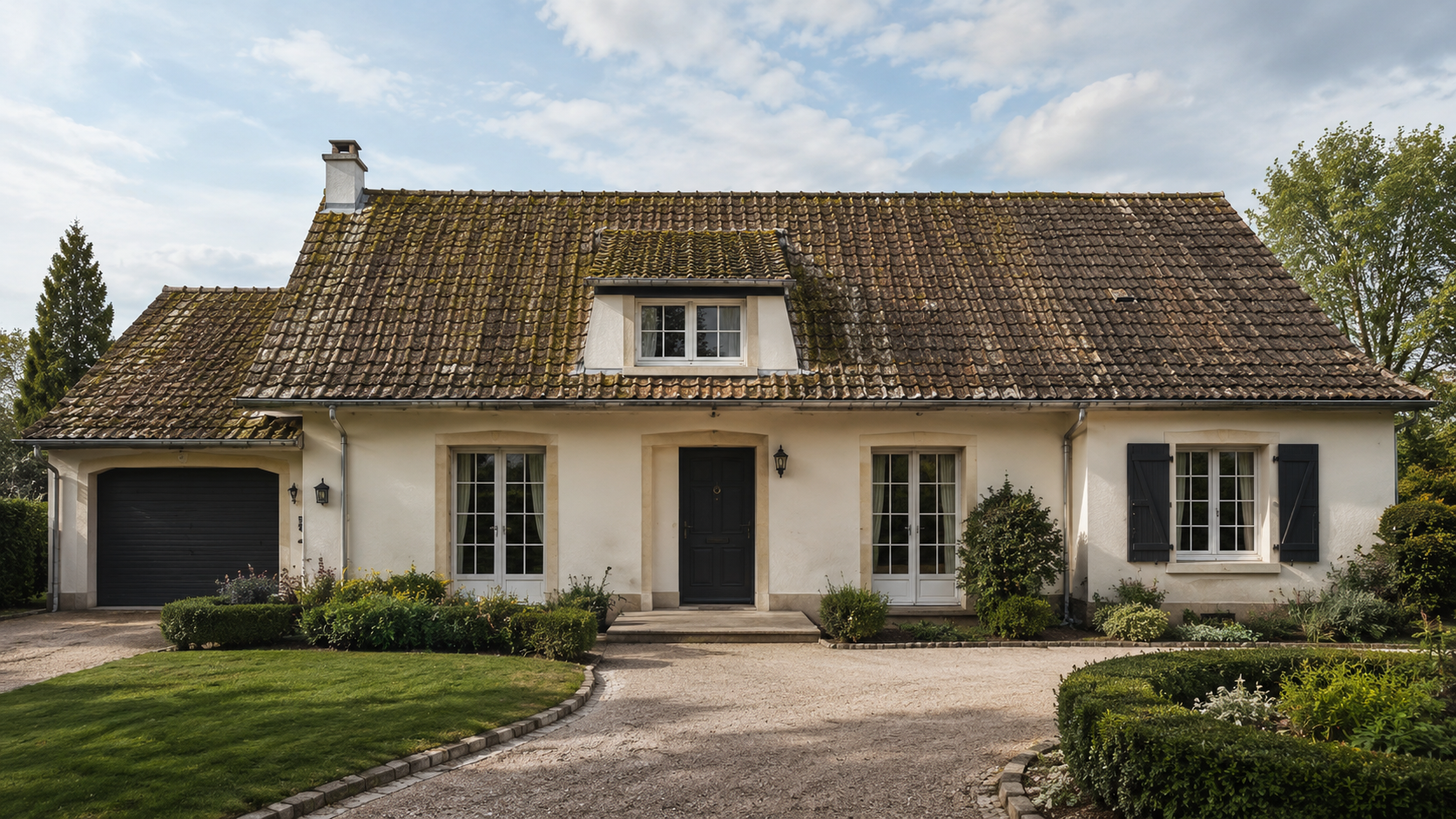 Avant — toiture ancienne dégradée